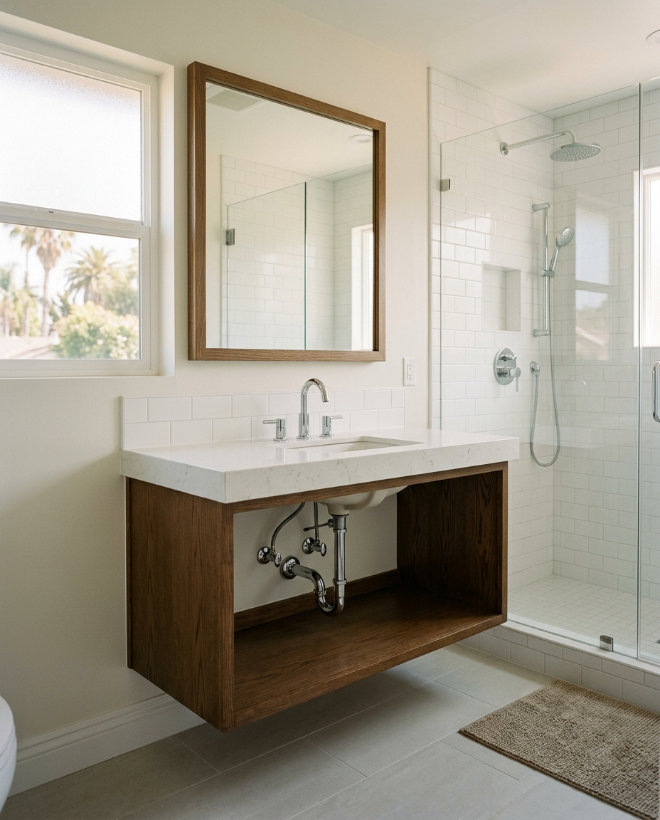 finished bath · before/after
