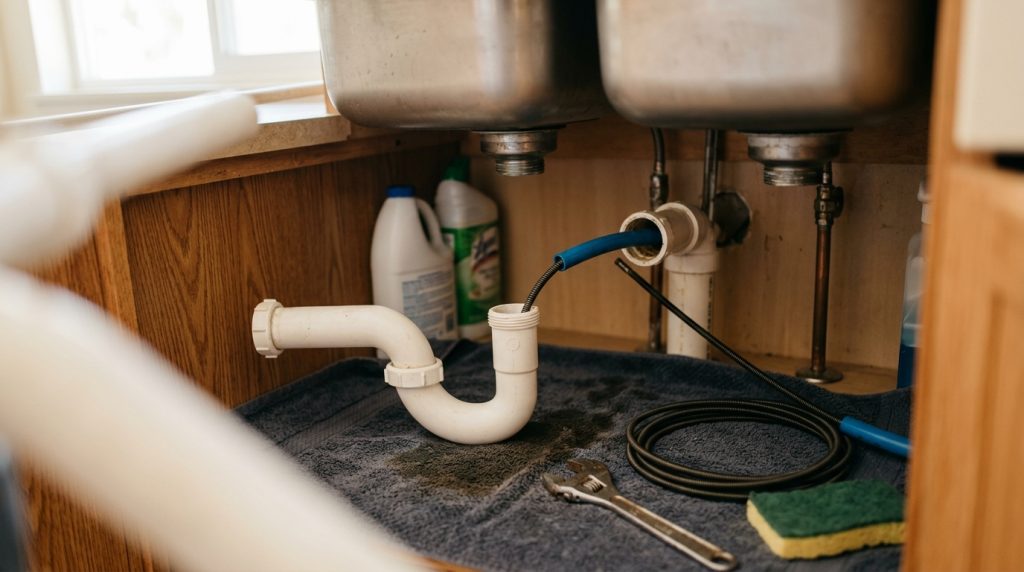 Featured image for How to Fix a Clogged Kitchen Drain (Updated 2026 Homeowner Guide)