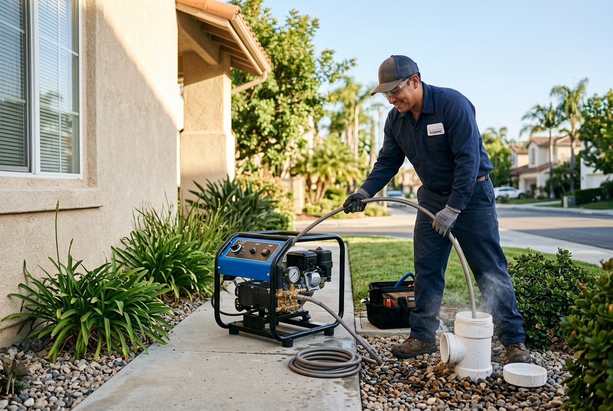 Zenon plumber handling hydro jetting in Los Angeles home