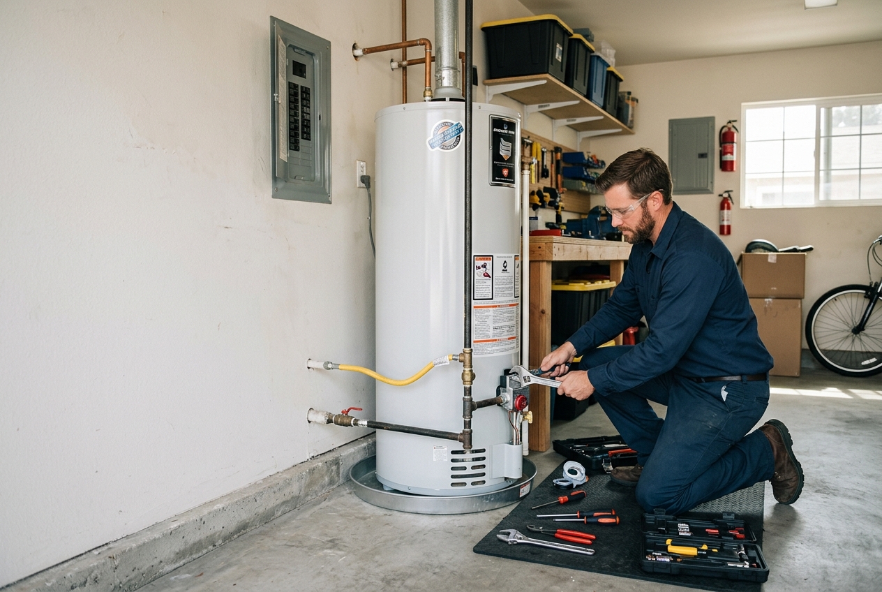 Zenon plumber handling water heater repair in Los Angeles home