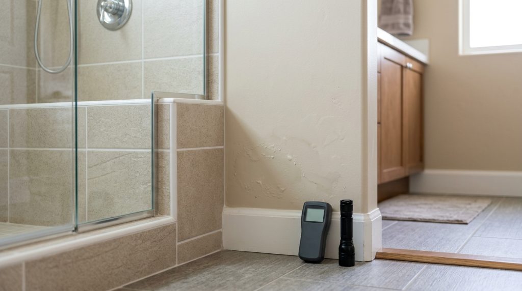 Wall Stains Near a Shower: Plumbing Leak Clues Before Opening Drywall